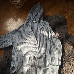 Cozy Blue/Gray Hooded Sweater